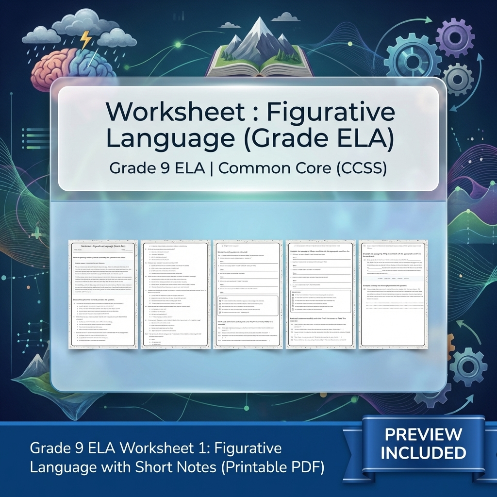 Grade 9 ELA Text Evidence, Argument, and Language Full-Year Bundle CCSS — included worksheet 38