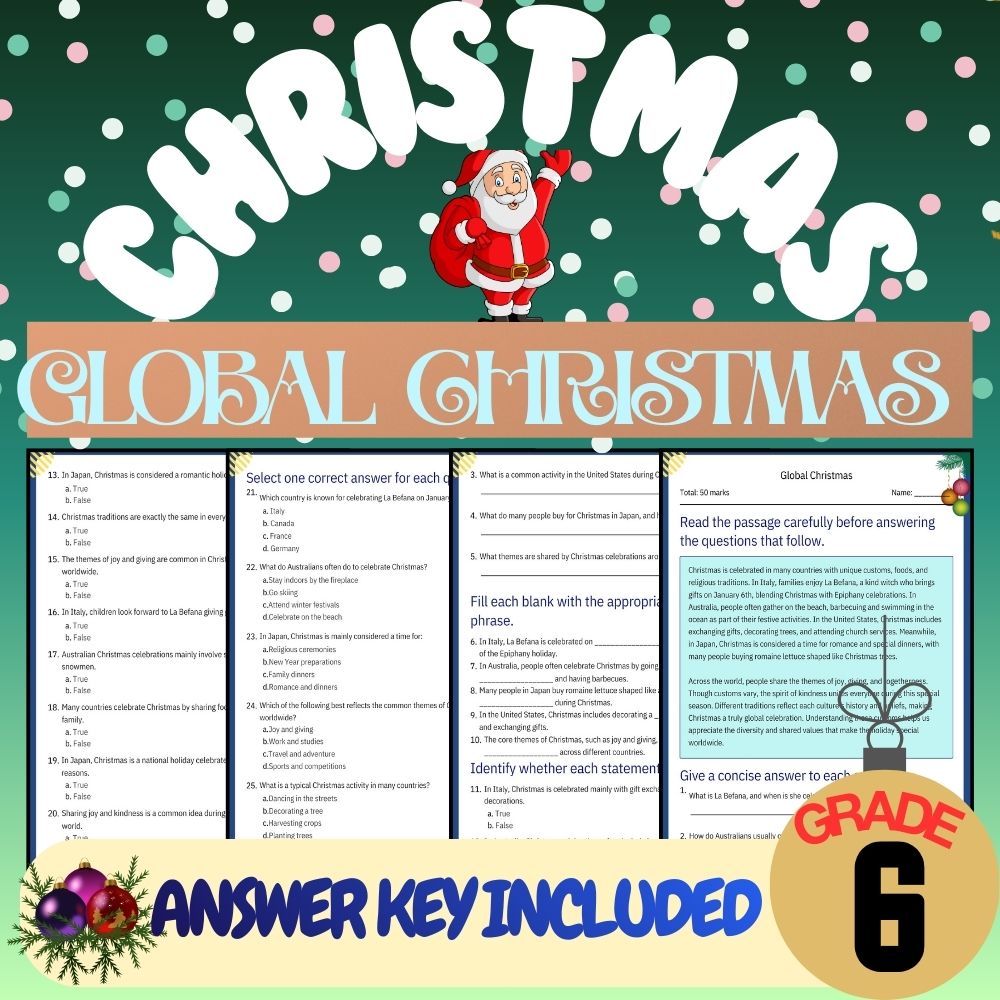 Grade 6 Seasonal Curriculum Bundle | Reflecting, Giving & Symbols Worksheets — included worksheet 5