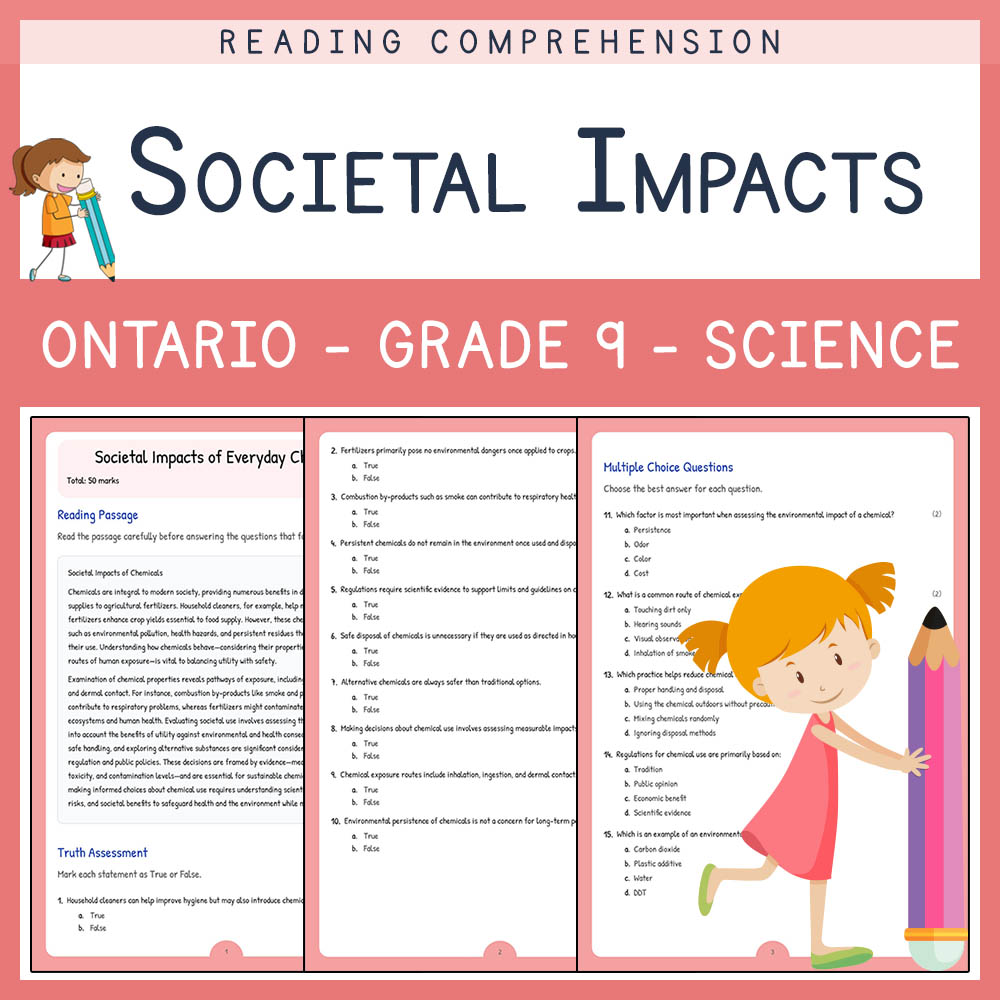 Grade 9 Science worksheet elena worksheet — Grade 9 Science | Societal Impacts of Everyday Chemicals Worksheet | Ontario —…