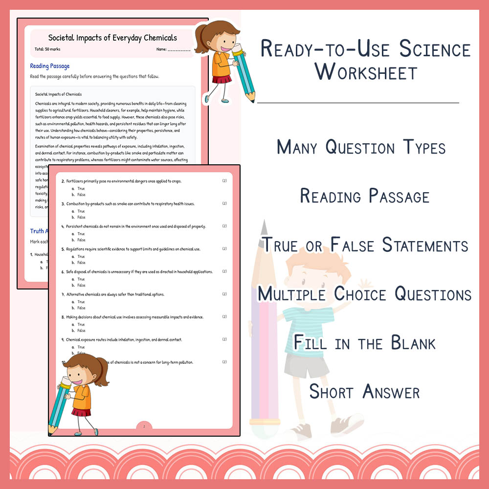 Grade 9 Science worksheet elena worksheet — Grade 9 Science | Societal Impacts of Everyday Chemicals Worksheet | Ontario —…