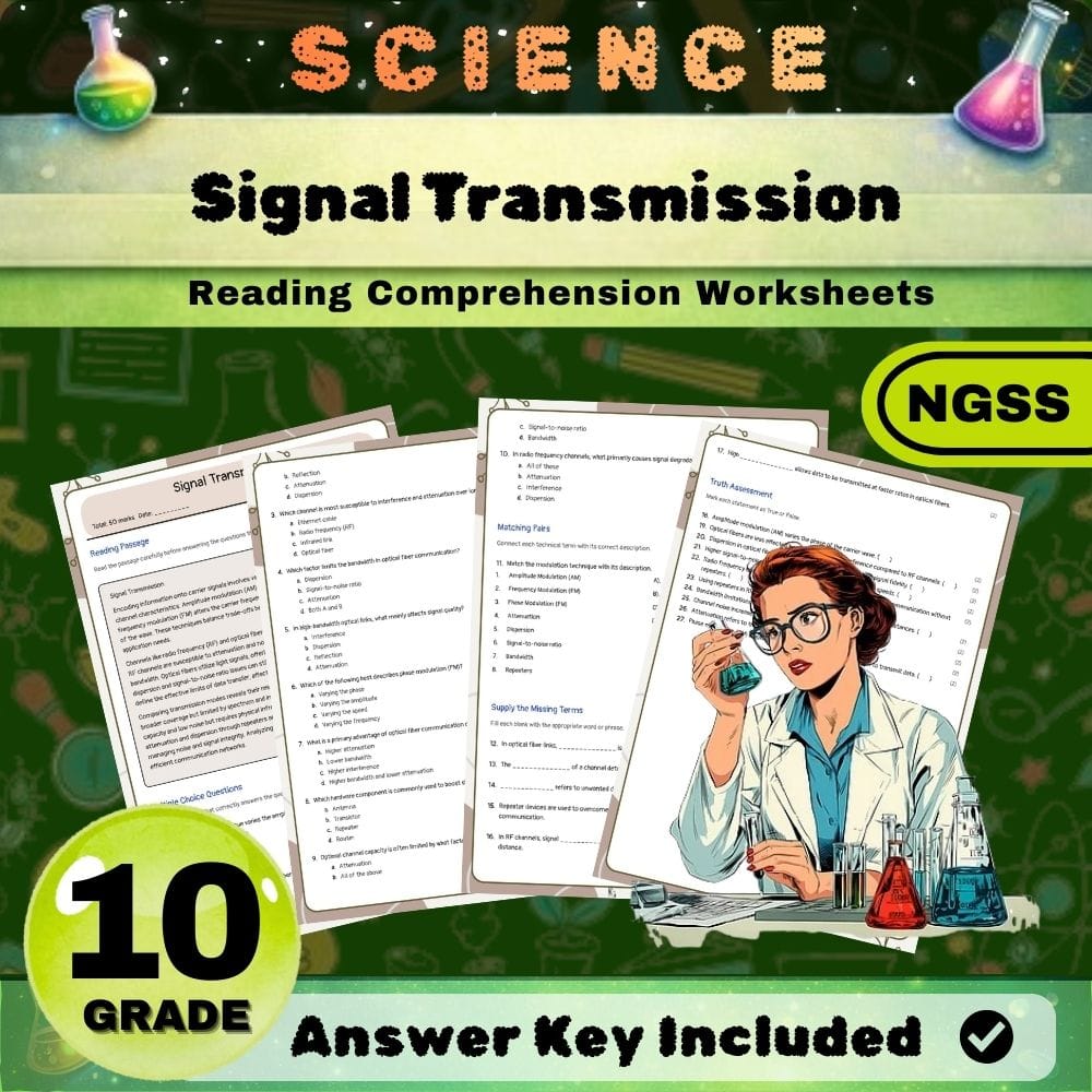 Grade 10 Science NGSS Bundle | Worksheets for Earth, Life & Physical Sciences — included worksheet 60