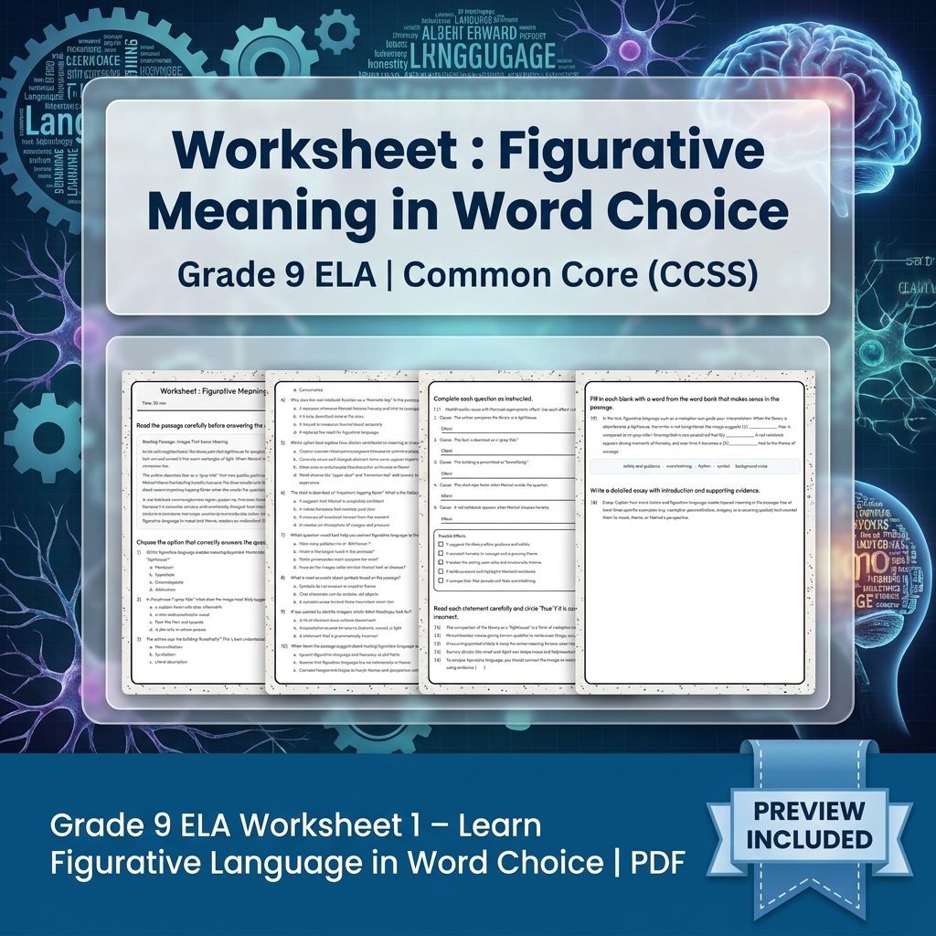 Grade 9 ELA Text Evidence, Argument, and Language Full-Year Bundle CCSS — included worksheet 39