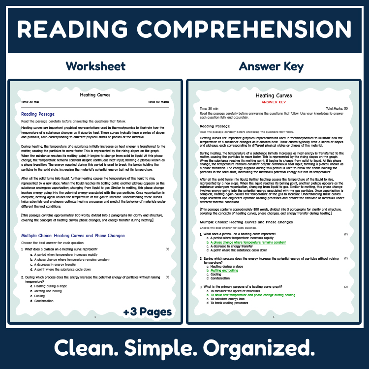Grade 8 Science reading worksheets worksheet — 8th Grade Science | Heating Curves Reading Worksheet — page 2