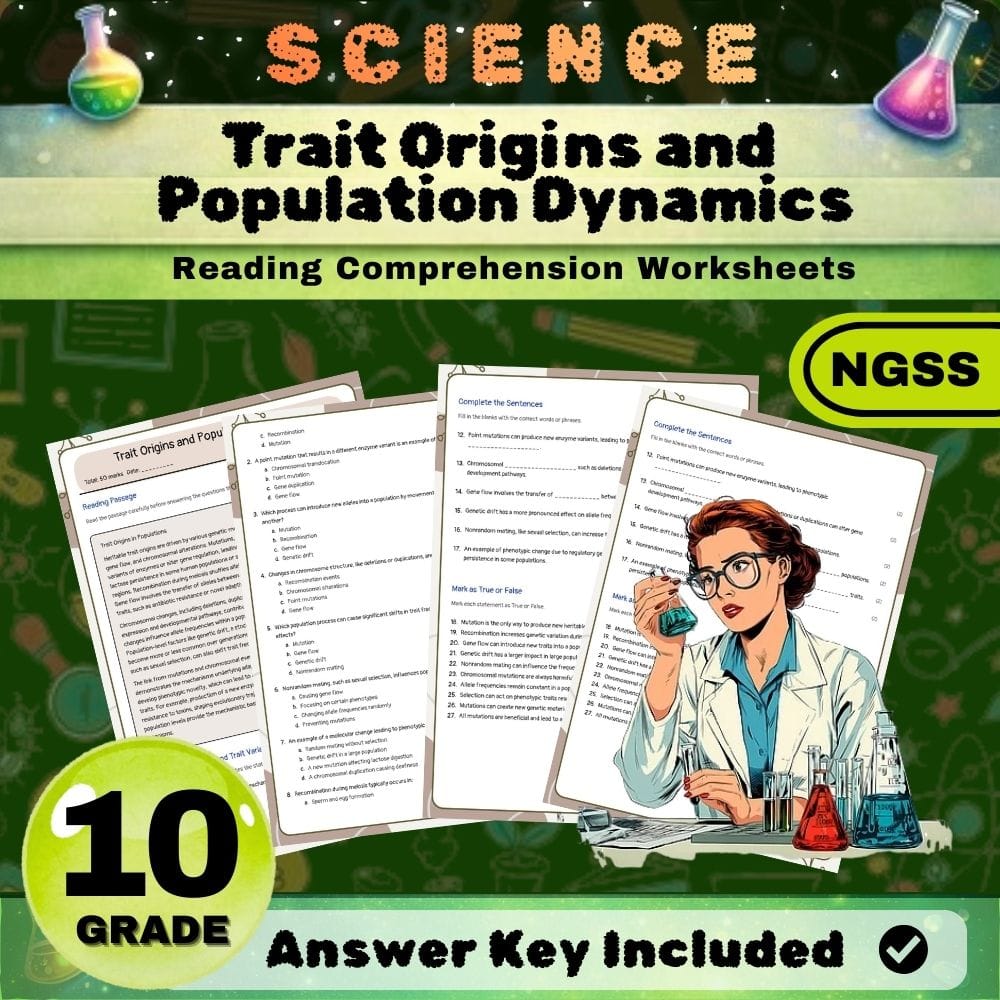 Grade 10 Science NGSS Bundle | Worksheets for Earth, Life & Physical Sciences — included worksheet 61