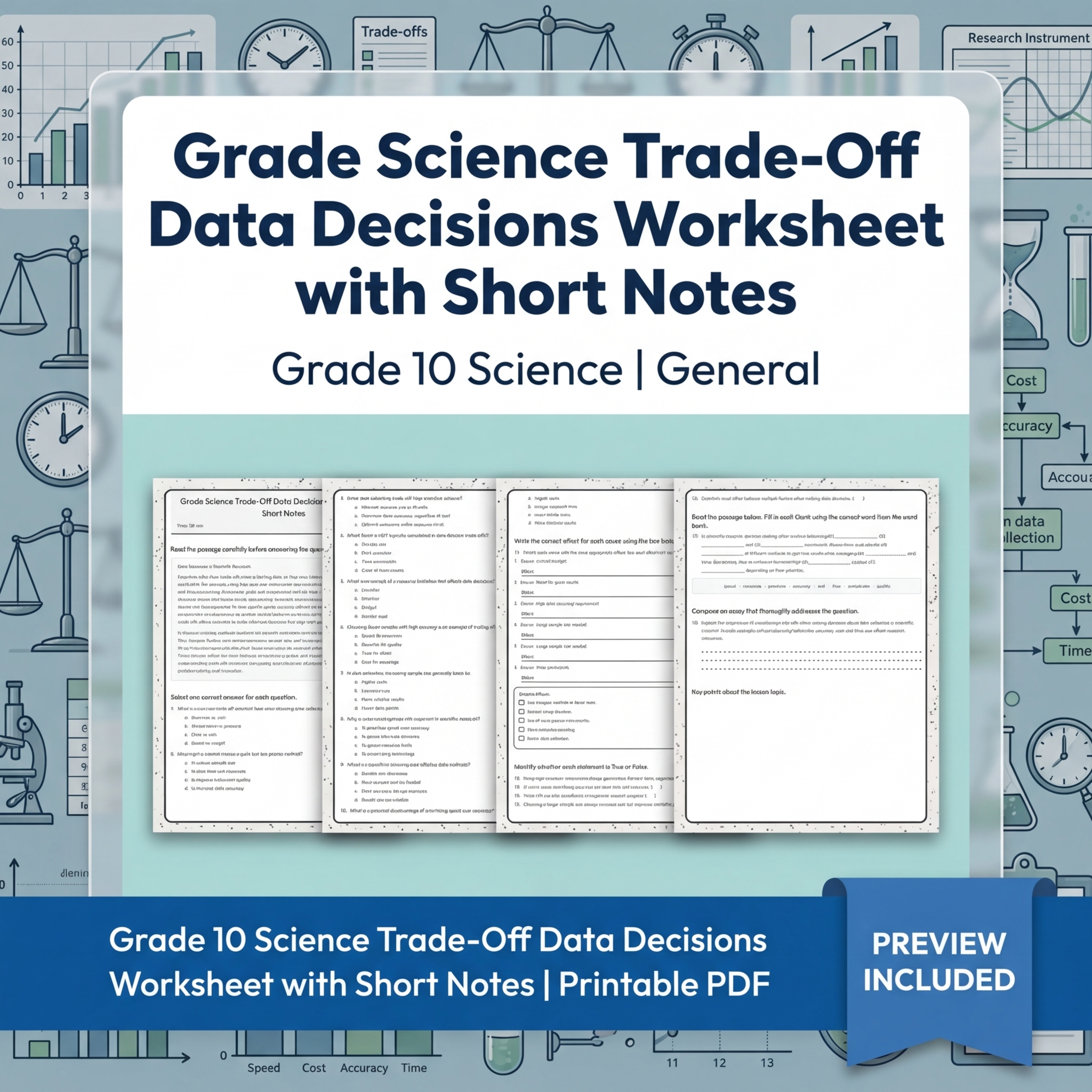 Grade 10 Science Modeling & Evidence Reasoning Full-Year Bundle | General — included worksheet 39