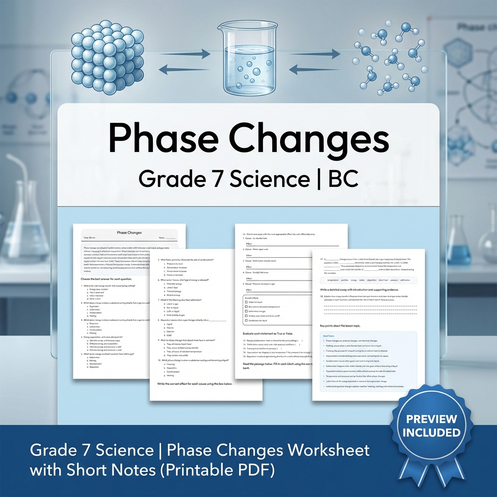 Grade 7 Science Full Year Bundle Ecosystems, Cells & Earth Processes Worksheets — included worksheet 51
