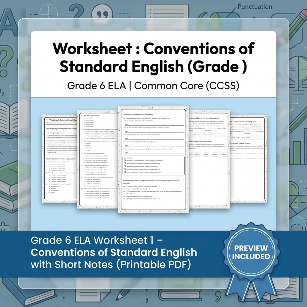 Grade 6 ELA Reading, Writing, & Grammar Full-Year Bundle (Common Core CCSS) — included worksheet 38