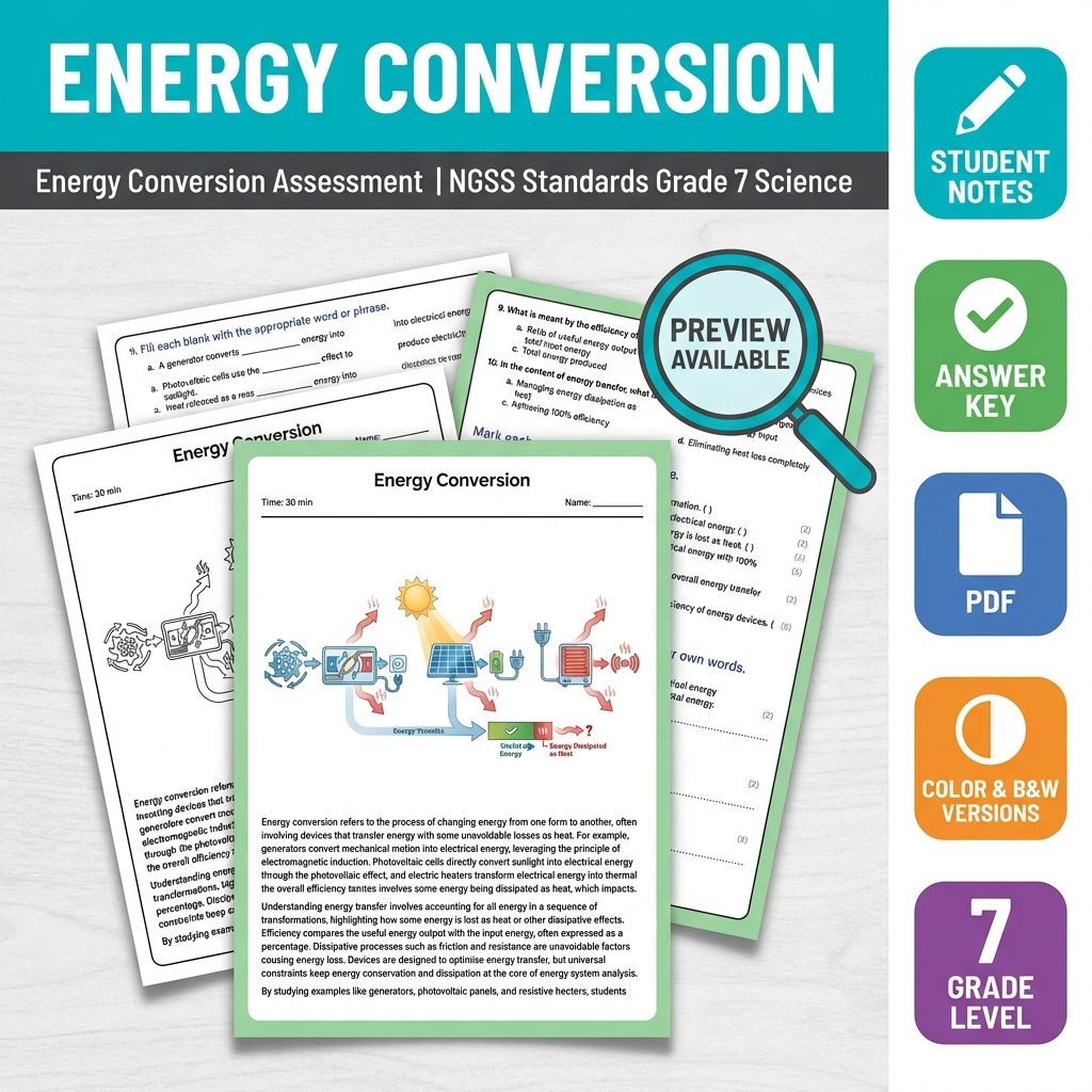 Grade 7 Science Full Year Bundle | NGSS Assessment Worksheets & Resources — included worksheet 47
