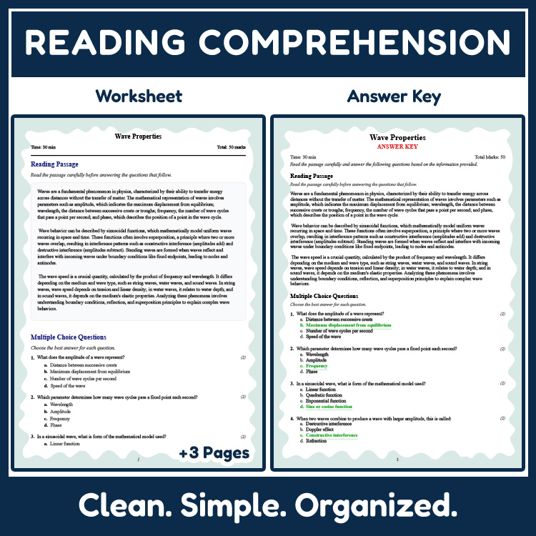 Grade 9 Science reading worksheets worksheet — 9th Grade Science | Wave Properties Reading Worksheet (PDF & Rubric) — page 2