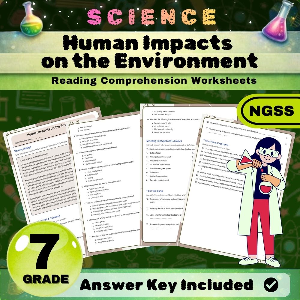 Grade 7 Science Worksheet Bundle | Earth & Space, Life, and Physical Science — included worksheet 45