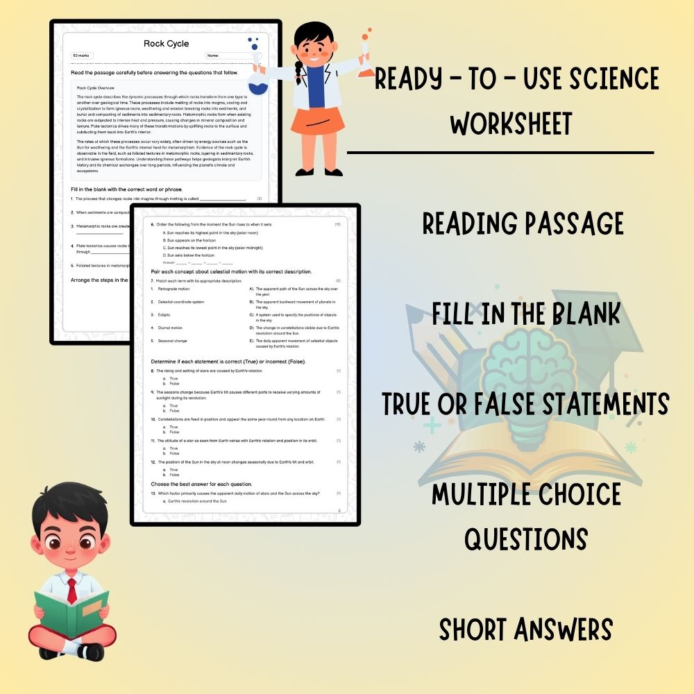 Grade 9 Science worksheet worksheet — Grade 9 Science – Rock Cycle Worksheet (PDF) | Ontario Standards & Practice — page 2