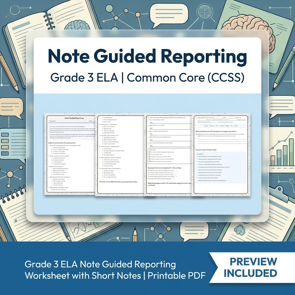 Grade 3 Text Evidence Writing ELA Full-Year Bundle for Common Core (CCSS) — included worksheet 39
