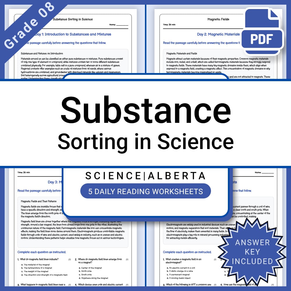Grade 8 Science Lesson Group Bundle | Alberta Framework — included worksheet 15