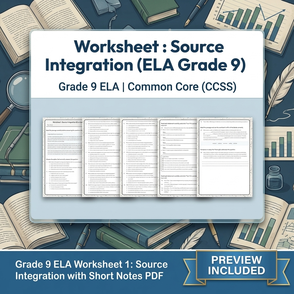 Grade 9 Speaker Reasoning & Source Integration ELA Lesson Bundle | CCSS — included worksheet 5