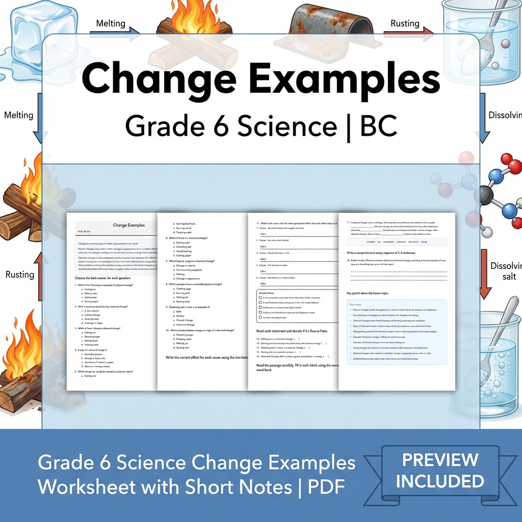 Grade 6 Science | Matter, Properties & Change UNIT Worksheet Bundle  — included worksheet 15