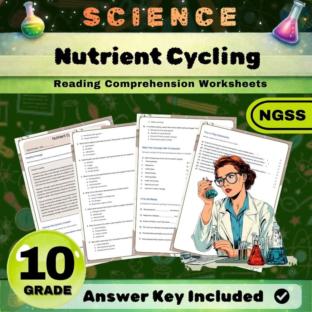 Grade 10 Science NGSS Bundle | Worksheets for Earth, Life & Physical Sciences — included worksheet 62