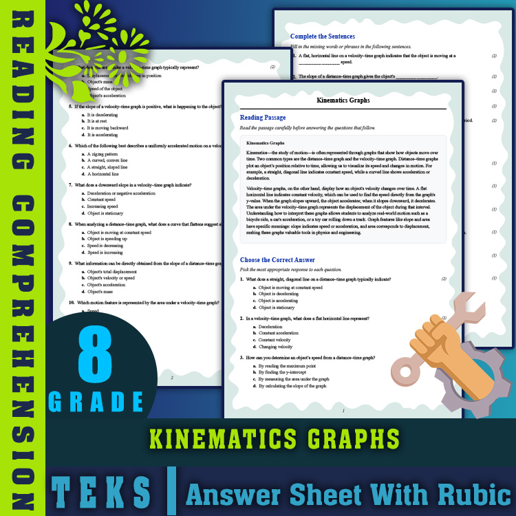 Grade 8 Science reading worksheets worksheet — 8th Grade Science | Kinematics Graphs Reading Worksheet (PDF + Answer Key)…