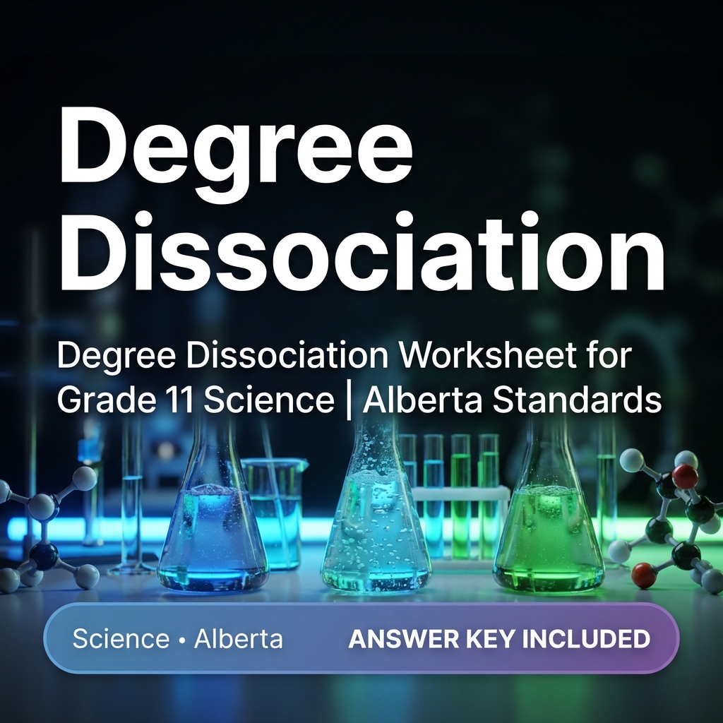 Degree Dissociation Worksheet for Grade 11 Science | Alberta Standards