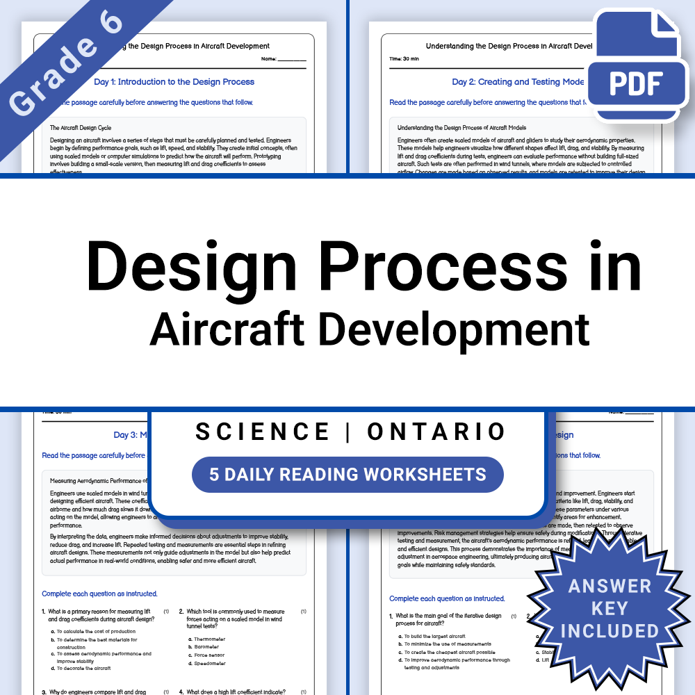 Grade 6 Science Flight Lesson Bundle | Ontario Framework — included worksheet 12