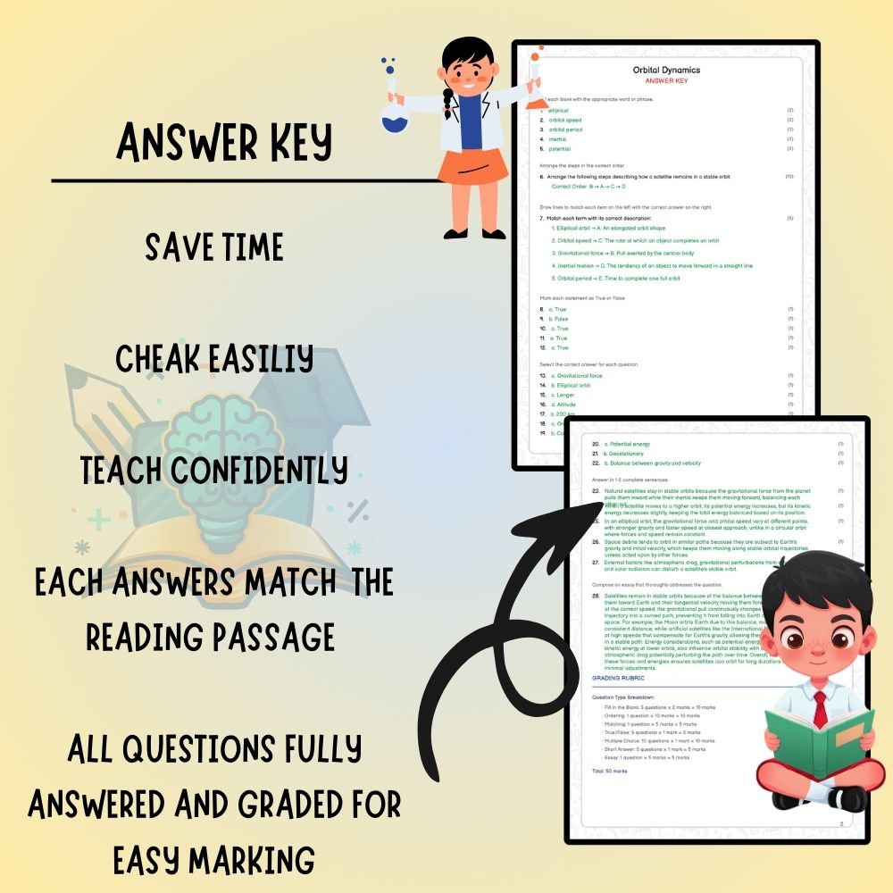 Grade 6 Science worksheet worksheet — 6th Grade Science | Orbital Dynamics Worksheet (PDF ) — page 3