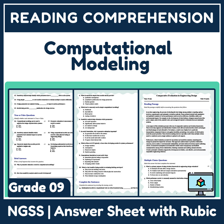 Grade 9 Science reading worksheets worksheet — Grade 9 Science | Computational Modeling Reading Worksheets (PDF + Rubric)…