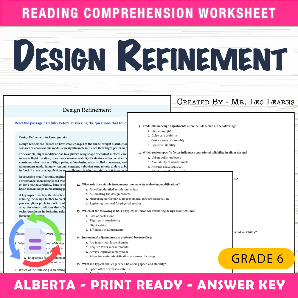 Grade 6 Science worksheet mcq paper worksheet — Grade 6 Science — Worksheet MCQ Paper for Mastering Design Refinement — pa…