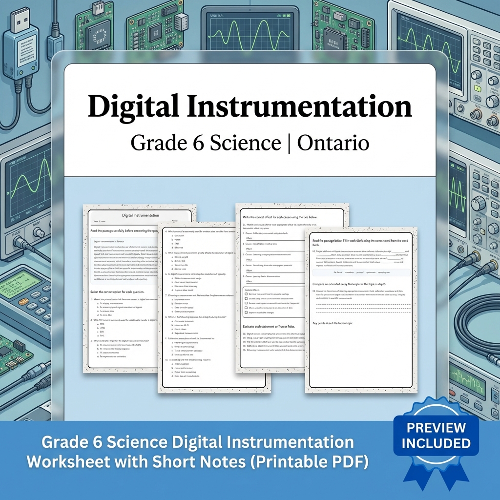 Grade 6 Science Lesson Bundle | Ontario Framework & Inquiry Skills — included worksheet 8