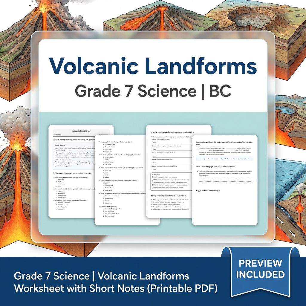 Grade 7 Science Full Year Bundle Ecosystems, Cells & Earth Processes Worksheets — included worksheet 52