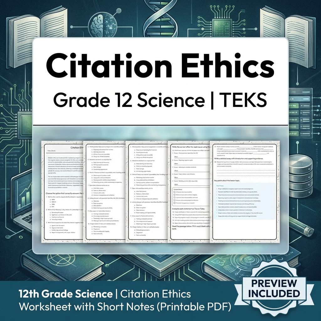 Grade 12 Science Workbook Bundle – Environmental, Genetics, Space & More — included worksheet 53