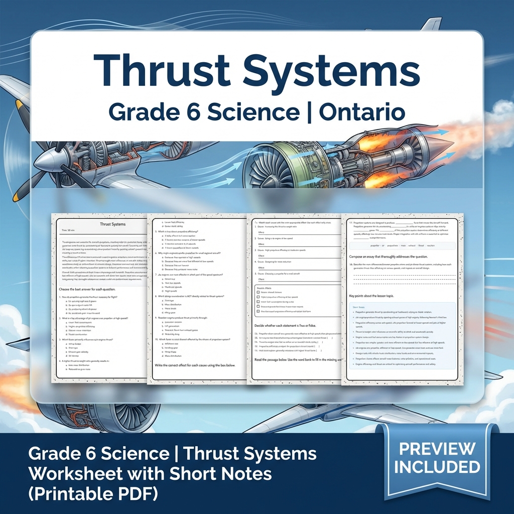 Grade 6 Science Lesson Group Bundle – Ontario Framework Worksheets — included worksheet 12