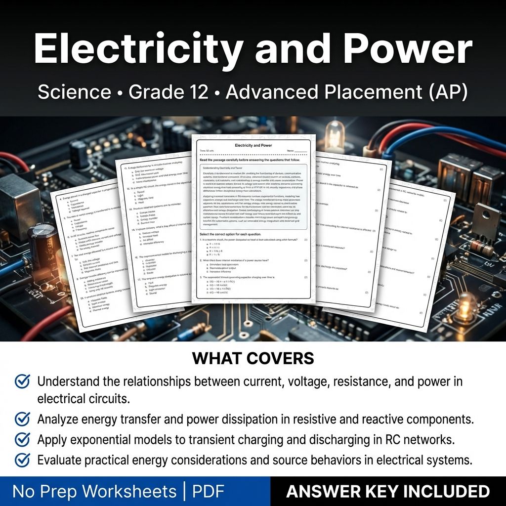 Grade 12 Science Worksheet Bundle | Advanced Concepts & Essential Topics — included worksheet 57