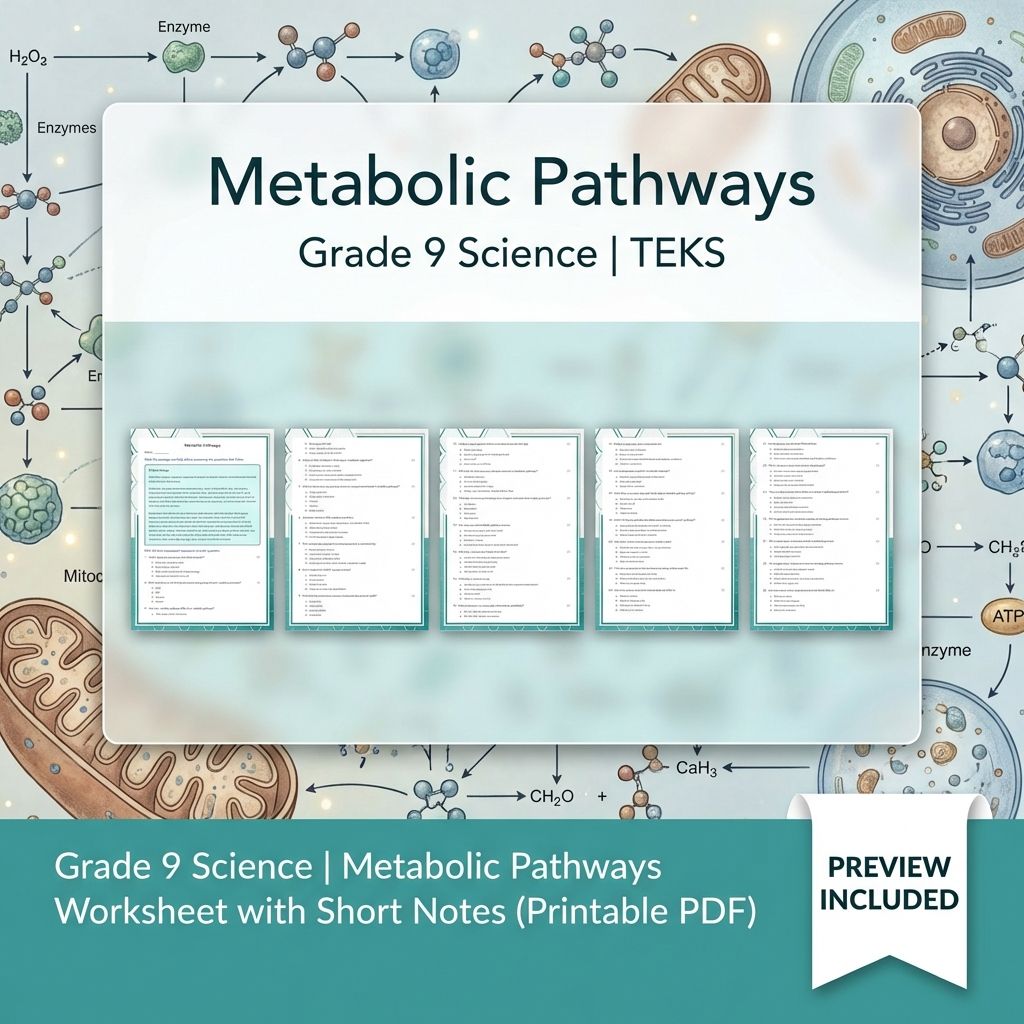 Grade 9 Science Worksheet Bundle: Cell Biology, Genetics & Ecology (Collection) — included worksheet 54