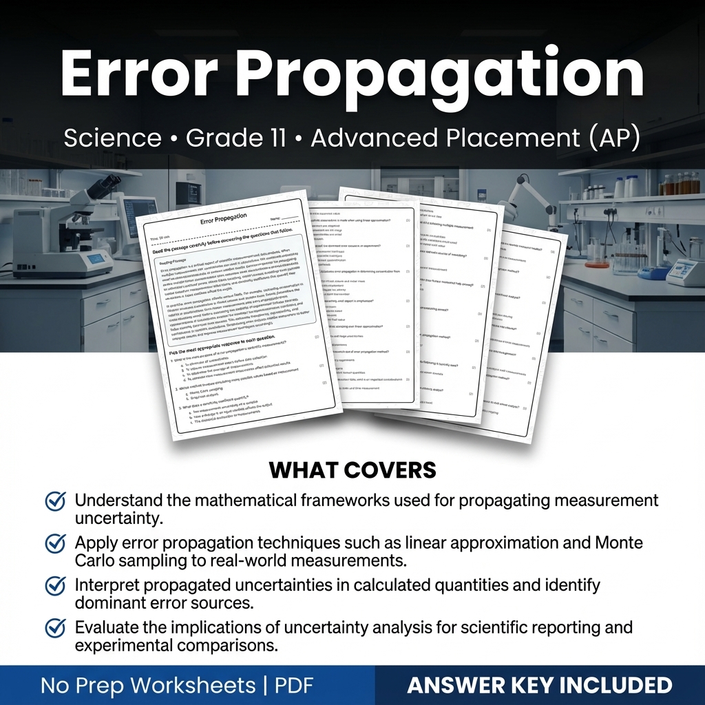 Grade 11 Science Worksheet Bundle | Earth's Systems, Chemistry & Physics — included worksheet 57
