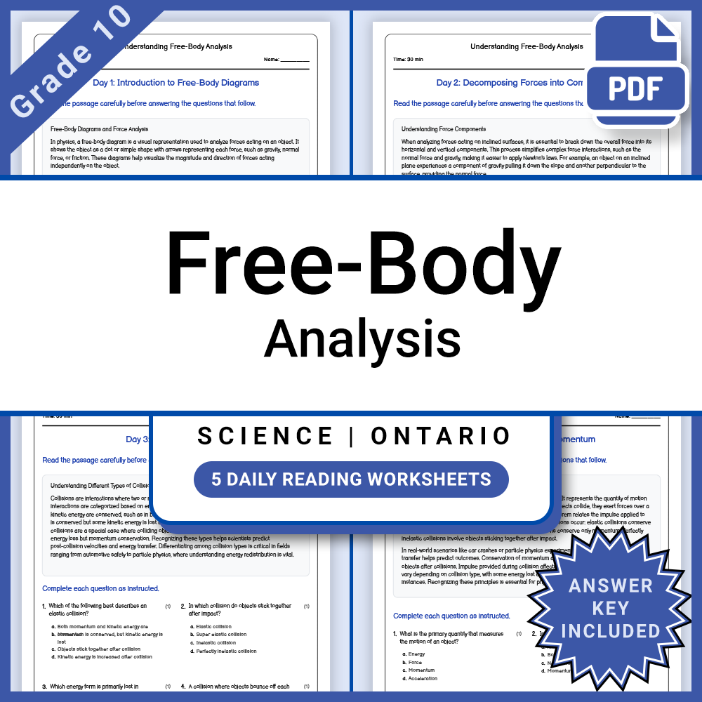 Grade 10 Science Lesson Bundle | Physics and Motion Ontario Framework — included worksheet 12