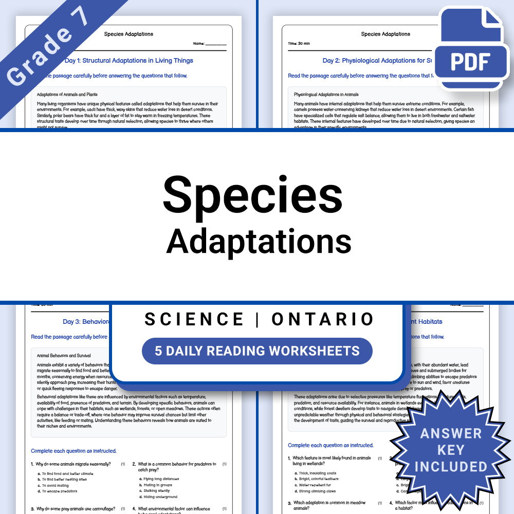 Grade 7 Science Lesson Group Bundle | Ecology & Ecosystems Framework — included worksheet 11