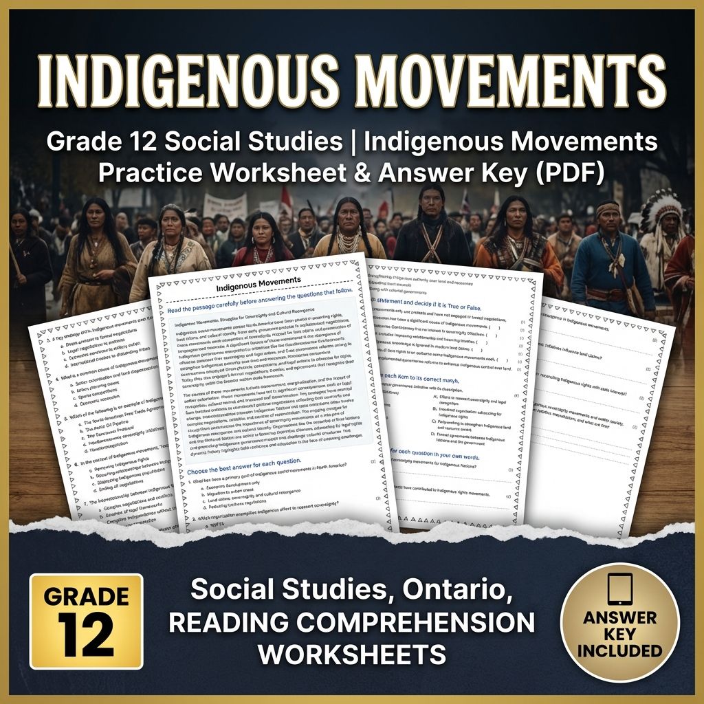 Grade 12 Social Studies | Indigenous Movements Practice Worksheet & Answer Key