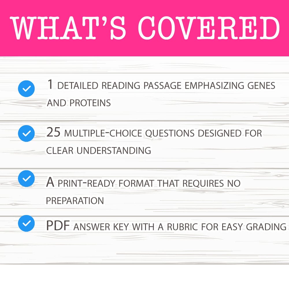 Grade 9 Science worksheet mcq paper worksheet — Grade 9 Science — Worksheet MCQ Paper for Mastering Genes and Proteins — p…