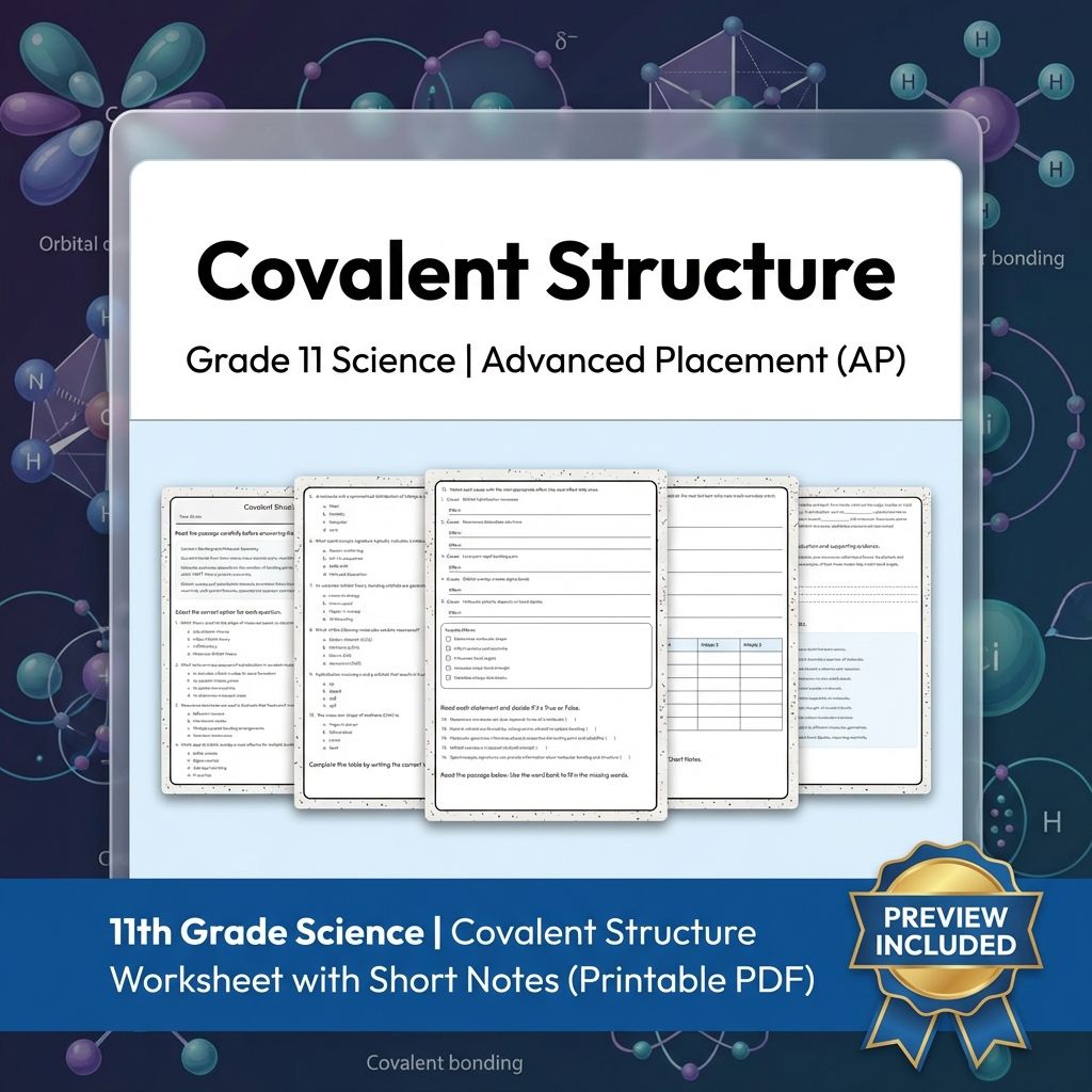 Grade 11 Science Worksheet Bundle Advanced Concepts & Scientific Reasoning (PDF) — included worksheet 49
