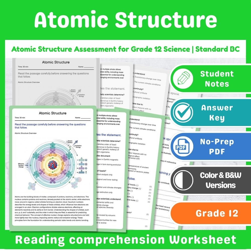 Grade 12 Science Mini Bundle – Thermochemistry & Equilibrium Assessment — included worksheet 14