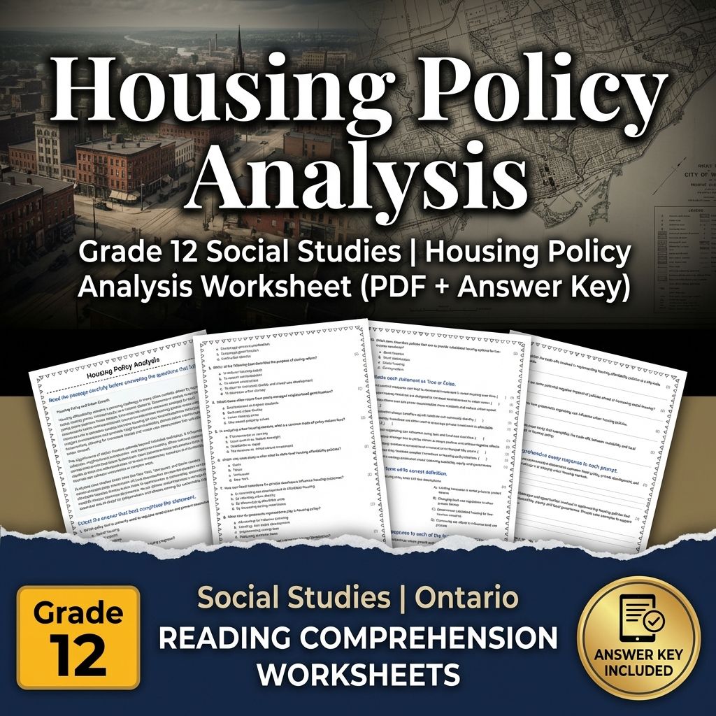 Grade 12 Social Studies | Housing Policy Analysis Worksheet (PDF + Answer Key)