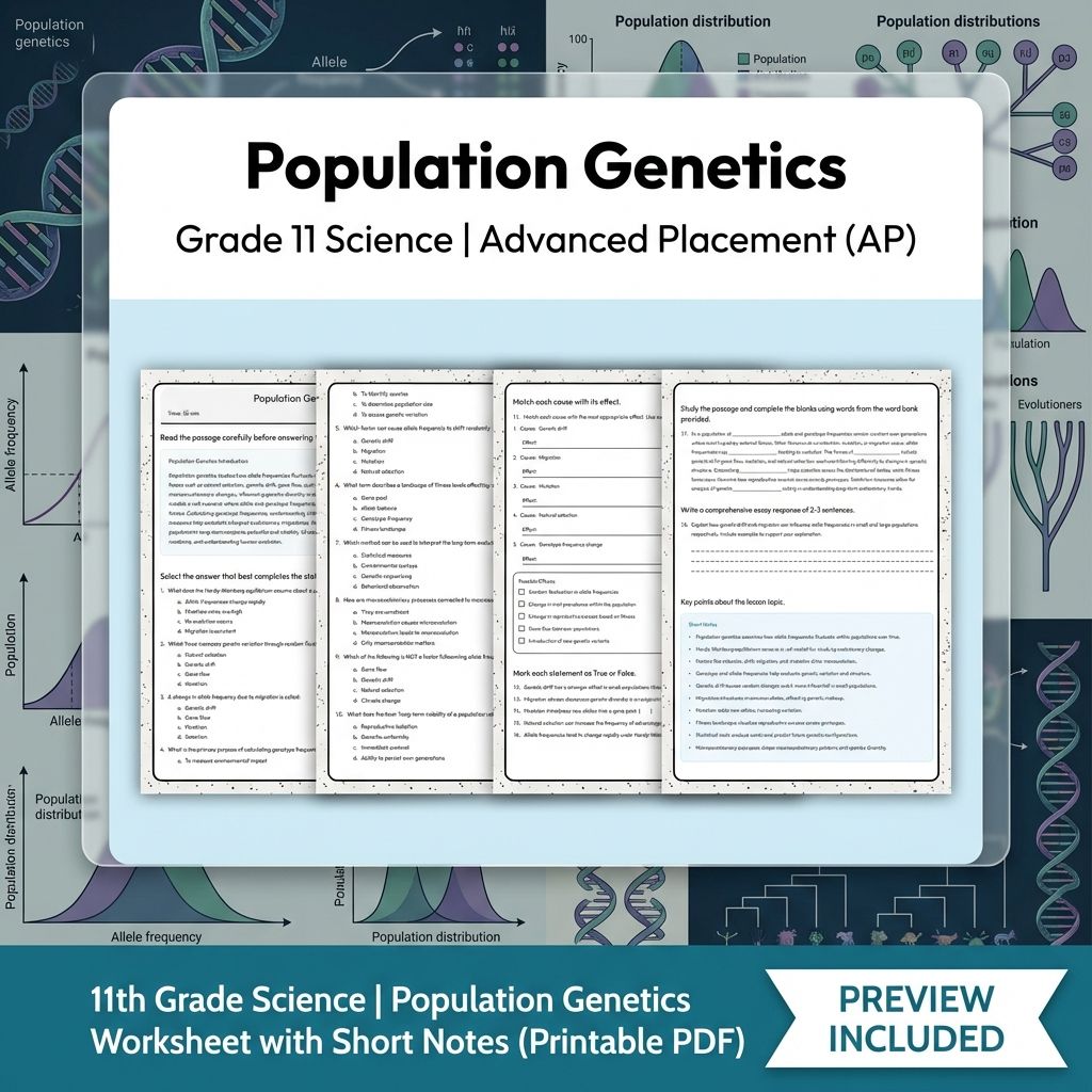 Grade 11 Science Worksheet Bundle Advanced Concepts & Scientific Reasoning (PDF) — included worksheet 50