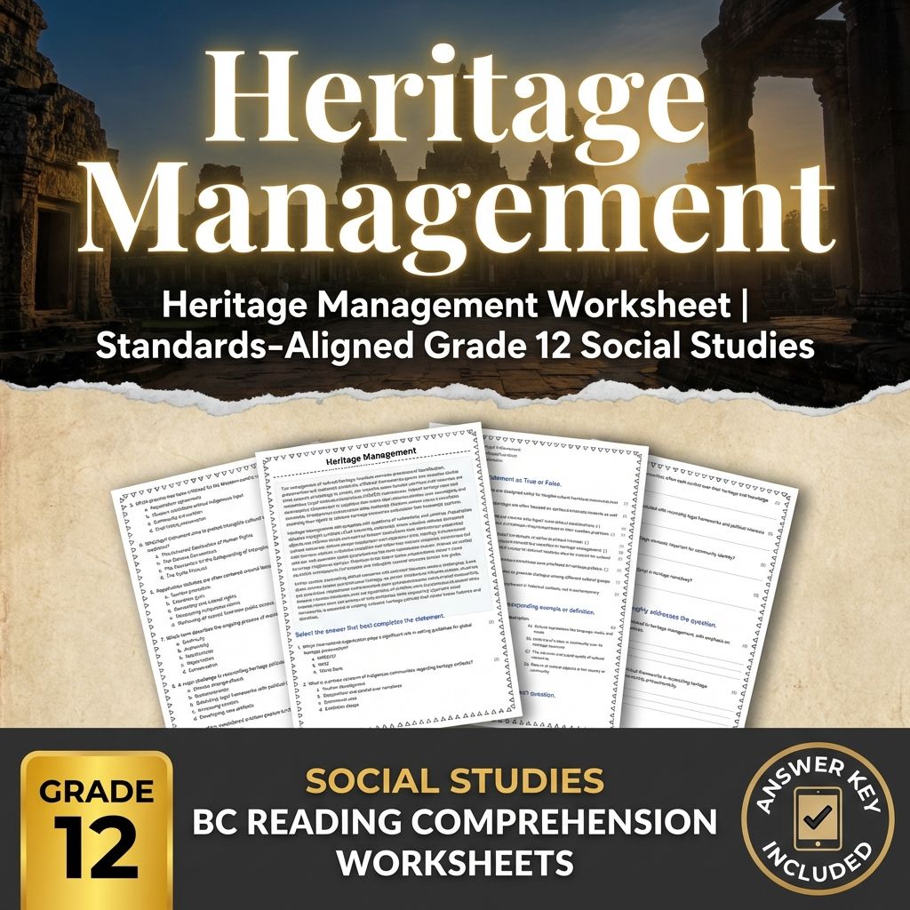 Heritage Management Worksheet | Standards-Aligned Grade 12 Social Studies