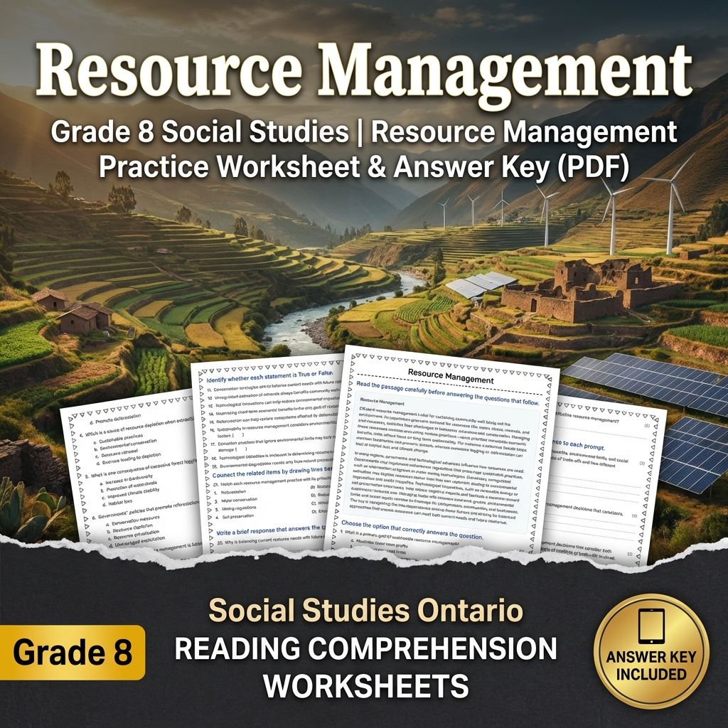 Grade 8 Social Studies Bundle – Regional Economies & Human–Environment Skills — included worksheet 14