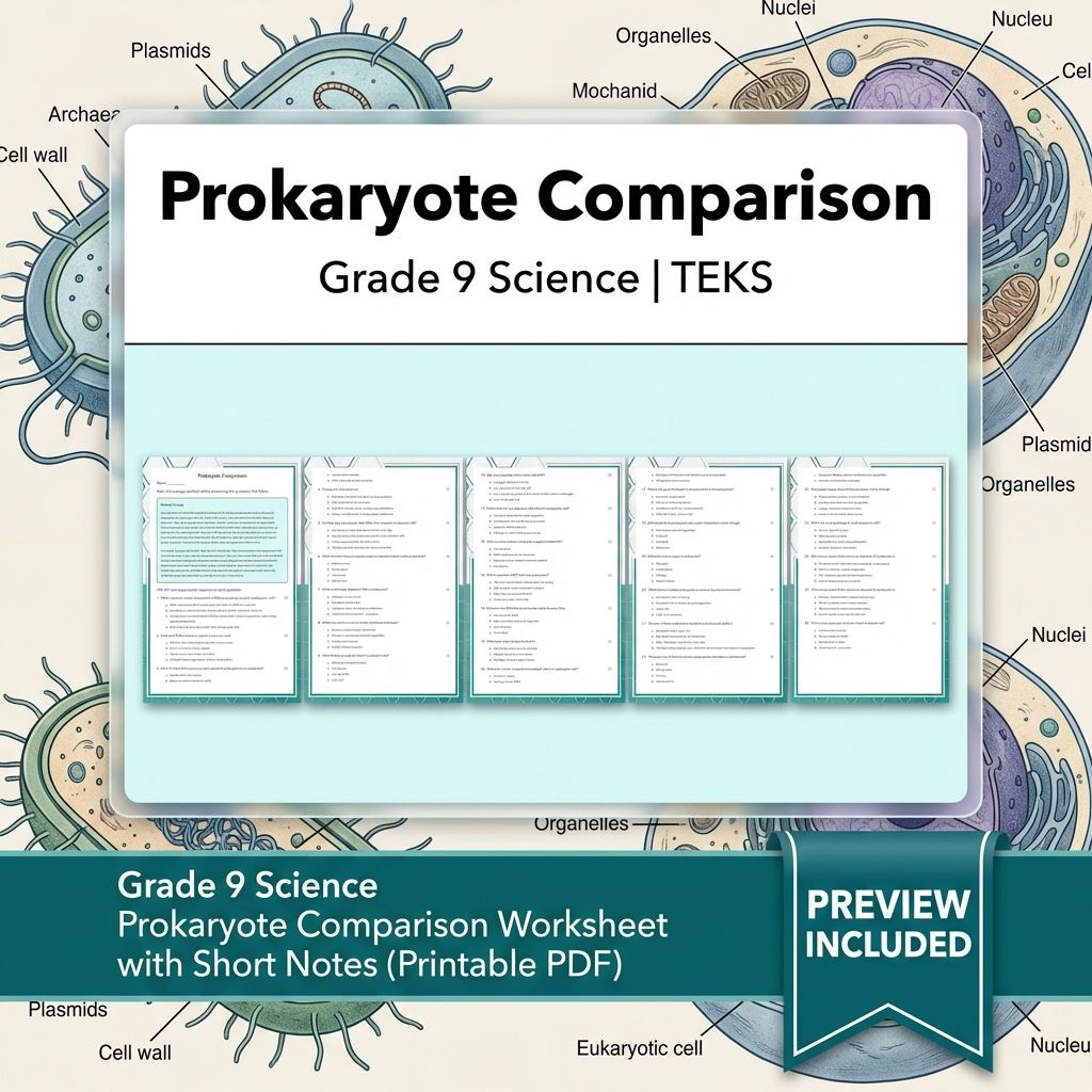 Grade 9 Science Worksheet Bundle: Cell Biology, Genetics & Ecology (Collection) — included worksheet 55