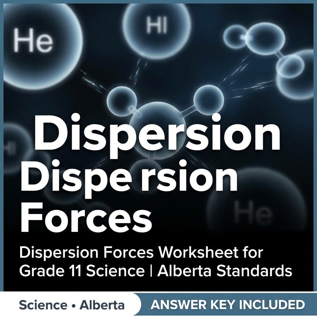 Dispersion Forces Worksheet for Grade 11 Science | Alberta Standards