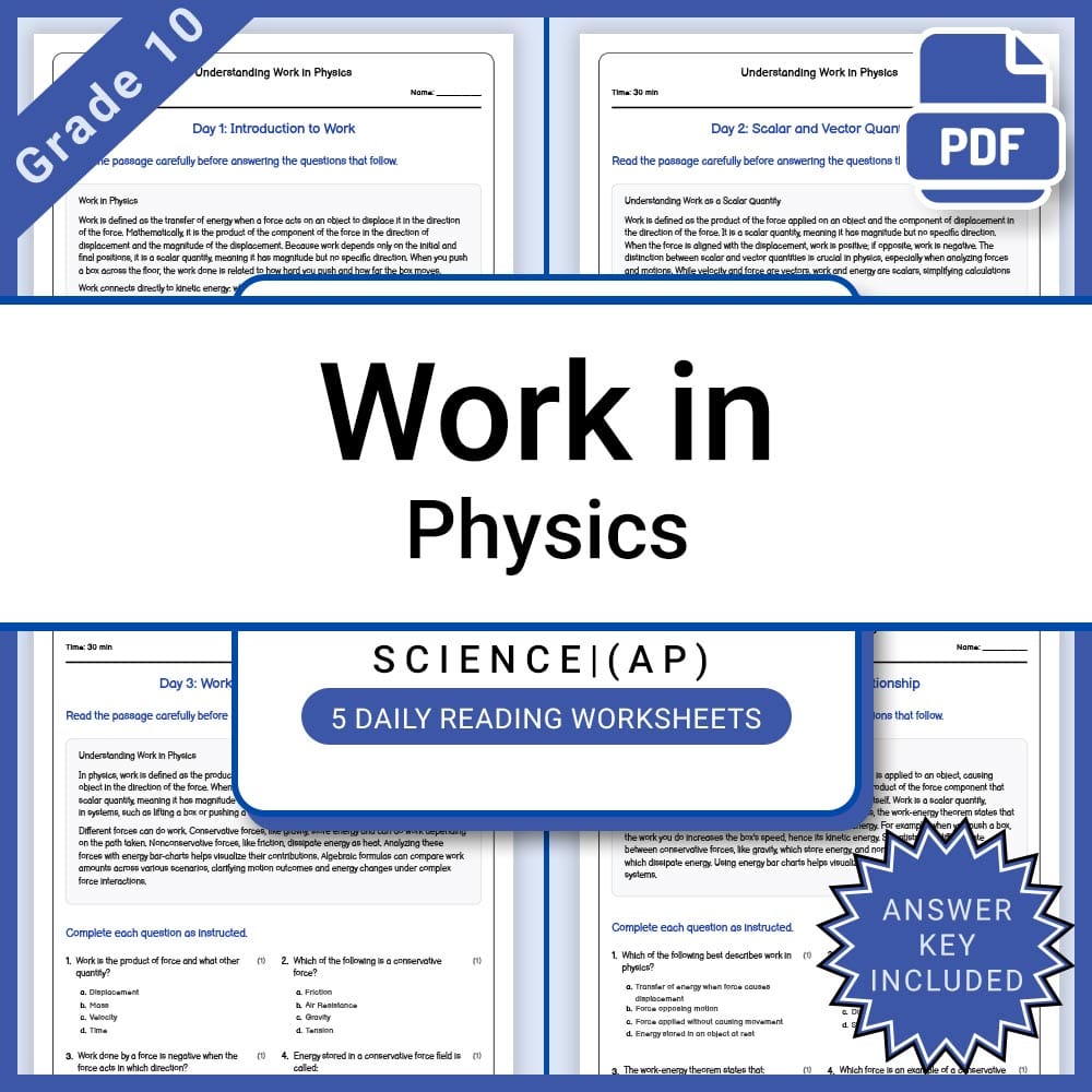 Grade 10 Science Lesson Group | AP Physics & Solar System Topics | Lesson Bundle — included worksheet 13