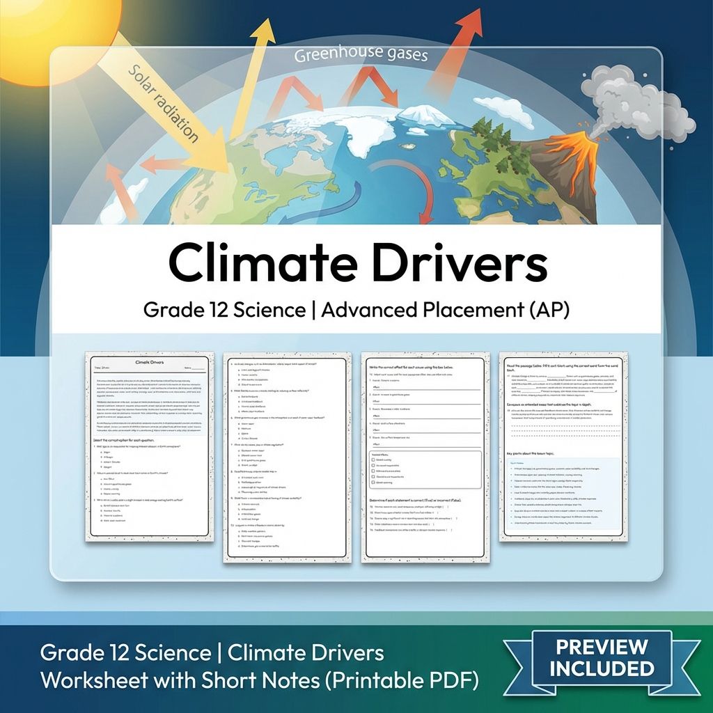 Grade 12 Science Unit Bundle: Earth Systems, Climate & Tectonics Worksheet Pack — included worksheet 12