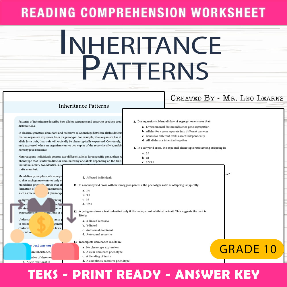 Grade 10 Science worksheet worksheet — Grade 10 Science | Inheritance Patterns Worksheet for Mastery — page 1