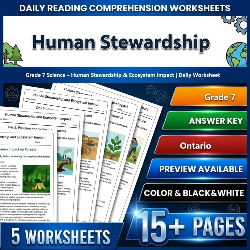 Grade 7 Science Bundle – Ontario Daily Worksheets for Comprehensive Study — included worksheet 57