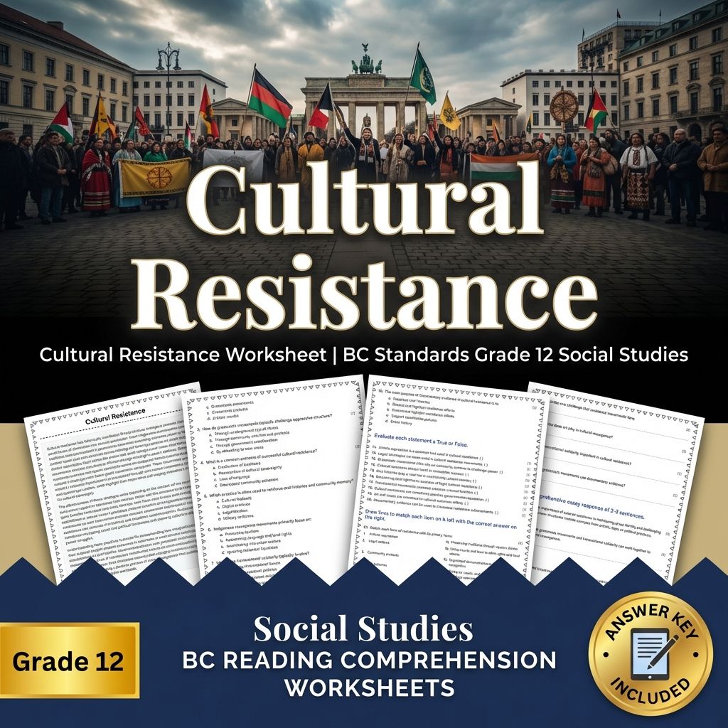 Cultural Resistance Worksheet | BC Standards Grade 12 Social Studies